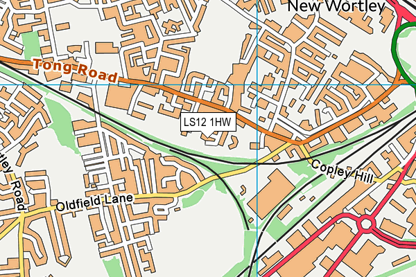 LS12 1HW map - OS VectorMap District (Ordnance Survey)