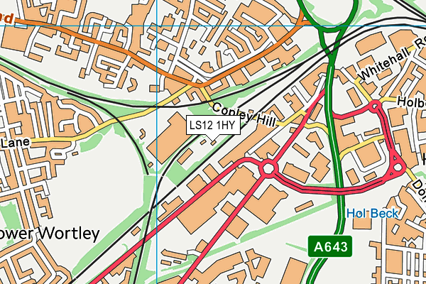 LS12 1HY map - OS VectorMap District (Ordnance Survey)