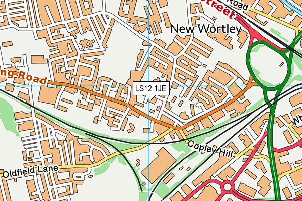 LS12 1JE map - OS VectorMap District (Ordnance Survey)