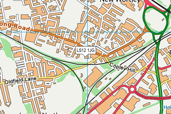 LS12 1JG map - OS VectorMap District (Ordnance Survey)