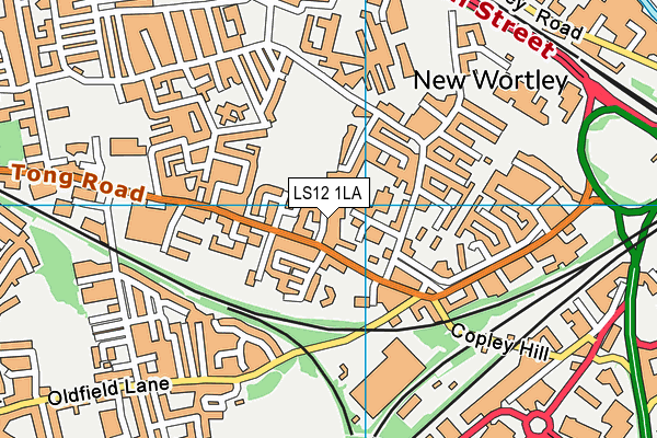 LS12 1LA map - OS VectorMap District (Ordnance Survey)