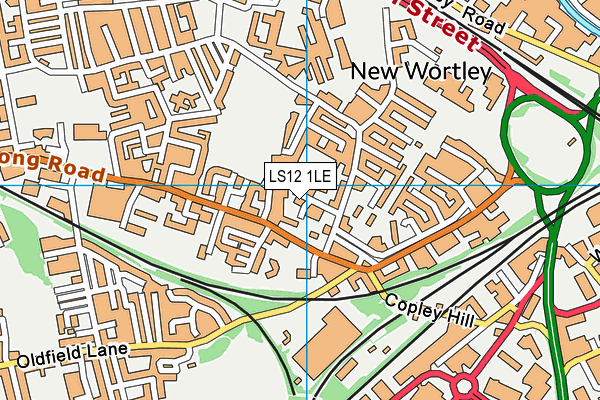 LS12 1LE map - OS VectorMap District (Ordnance Survey)