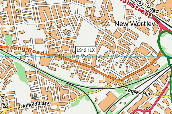 LS12 1LX map - OS VectorMap District (Ordnance Survey)