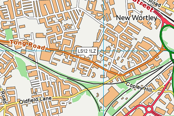 LS12 1LZ map - OS VectorMap District (Ordnance Survey)