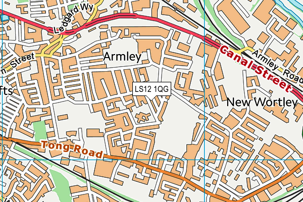 LS12 1QG map - OS VectorMap District (Ordnance Survey)