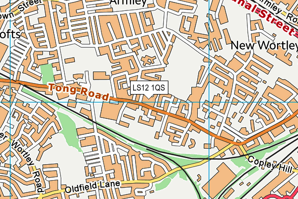 LS12 1QS map - OS VectorMap District (Ordnance Survey)