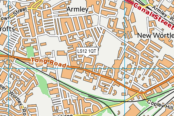 LS12 1QT map - OS VectorMap District (Ordnance Survey)