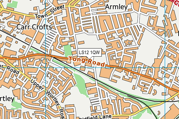 LS12 1QW map - OS VectorMap District (Ordnance Survey)