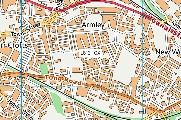 LS12 1QX map - OS VectorMap District (Ordnance Survey)