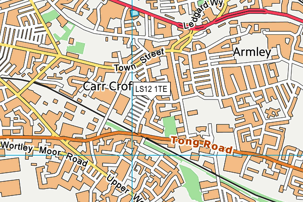 LS12 1TE map - OS VectorMap District (Ordnance Survey)