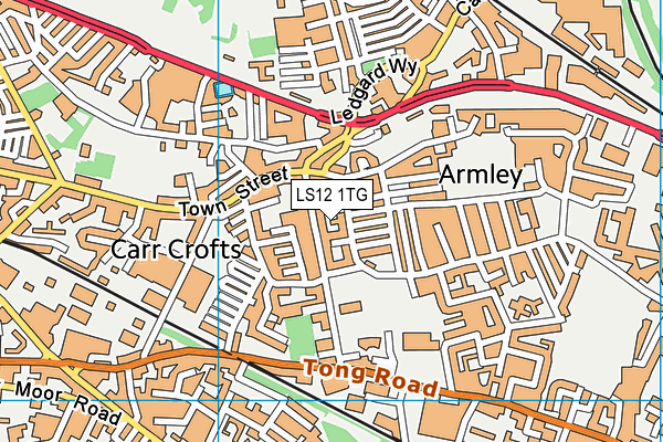 LS12 1TG map - OS VectorMap District (Ordnance Survey)