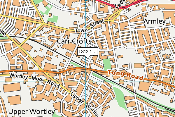 LS12 1TJ map - OS VectorMap District (Ordnance Survey)