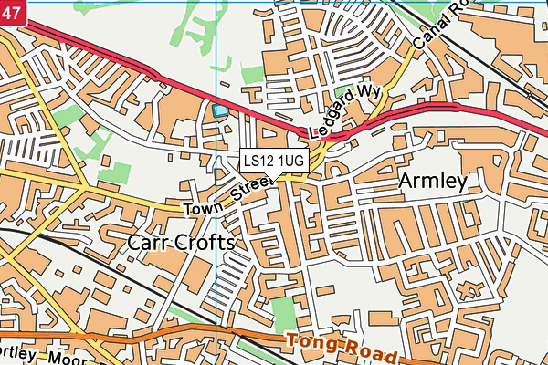 LS12 1UG map - OS VectorMap District (Ordnance Survey)