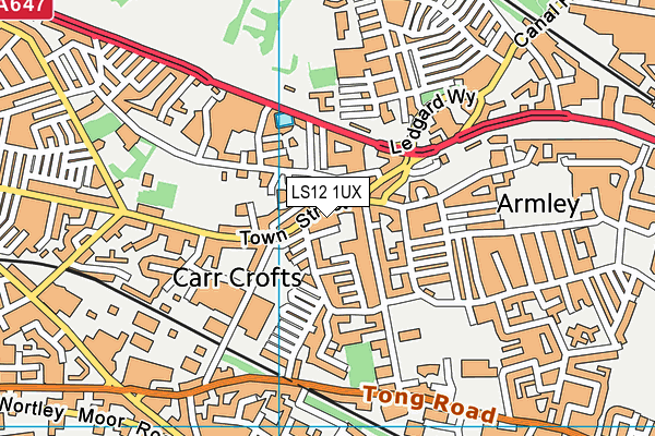 LS12 1UX map - OS VectorMap District (Ordnance Survey)