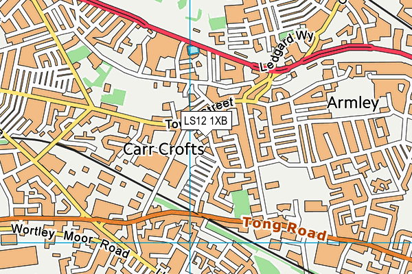 LS12 1XB map - OS VectorMap District (Ordnance Survey)
