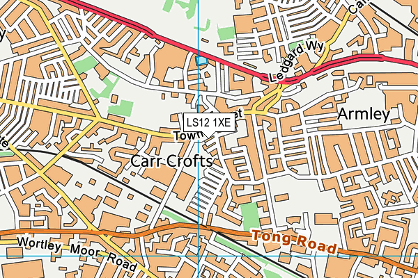 LS12 1XE map - OS VectorMap District (Ordnance Survey)