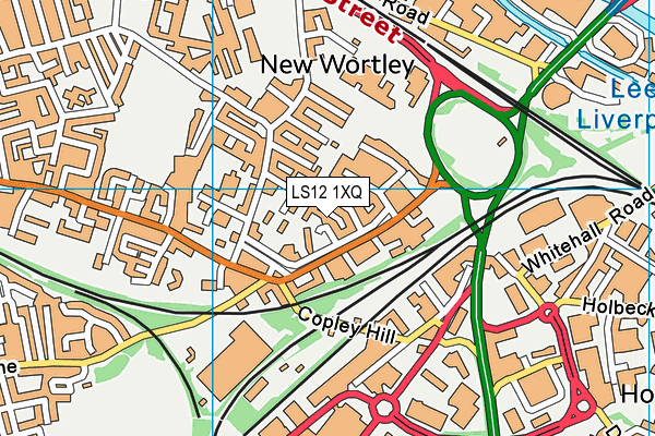 LS12 1XQ map - OS VectorMap District (Ordnance Survey)