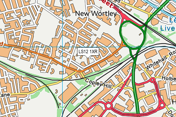 LS12 1XR map - OS VectorMap District (Ordnance Survey)