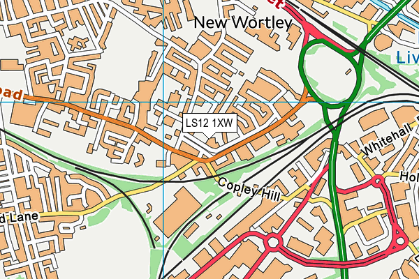 LS12 1XW map - OS VectorMap District (Ordnance Survey)