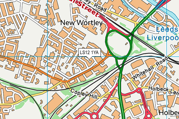 LS12 1YA map - OS VectorMap District (Ordnance Survey)