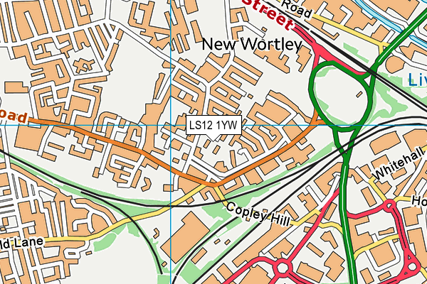 LS12 1YW map - OS VectorMap District (Ordnance Survey)