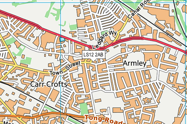 LS12 2AB map - OS VectorMap District (Ordnance Survey)