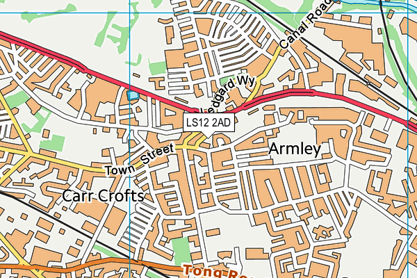 LS12 2AD map - OS VectorMap District (Ordnance Survey)