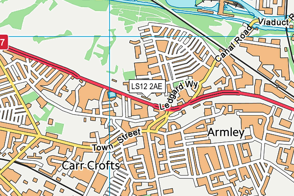 LS12 2AE map - OS VectorMap District (Ordnance Survey)