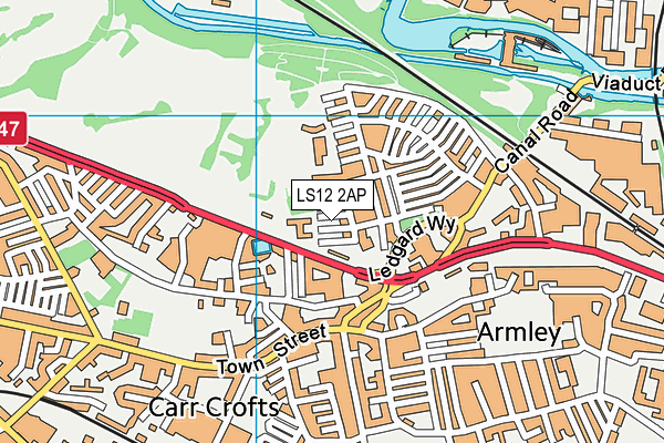 LS12 2AP map - OS VectorMap District (Ordnance Survey)