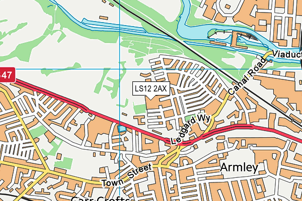 LS12 2AX map - OS VectorMap District (Ordnance Survey)