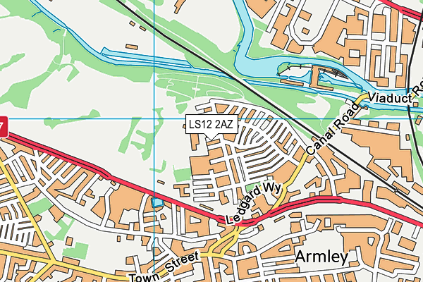 LS12 2AZ map - OS VectorMap District (Ordnance Survey)