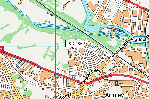 LS12 2BA map - OS VectorMap District (Ordnance Survey)