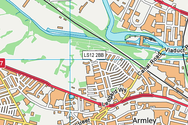 LS12 2BB map - OS VectorMap District (Ordnance Survey)