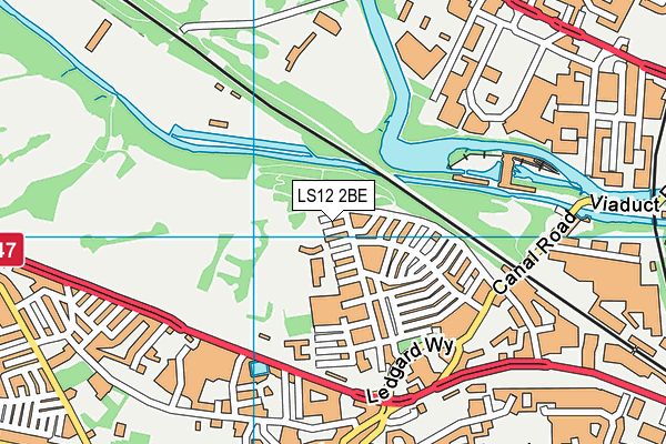 LS12 2BE map - OS VectorMap District (Ordnance Survey)