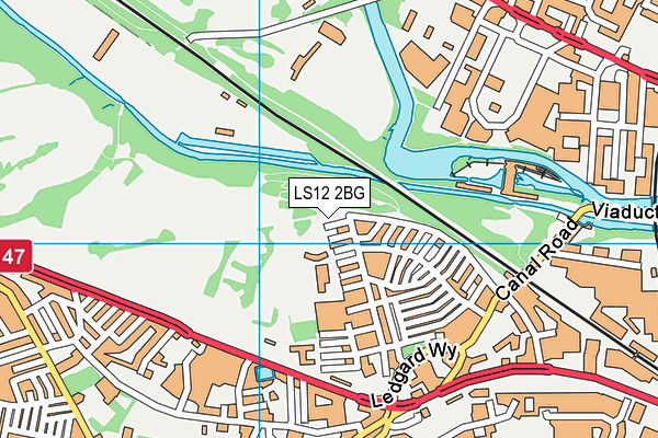 LS12 2BG map - OS VectorMap District (Ordnance Survey)