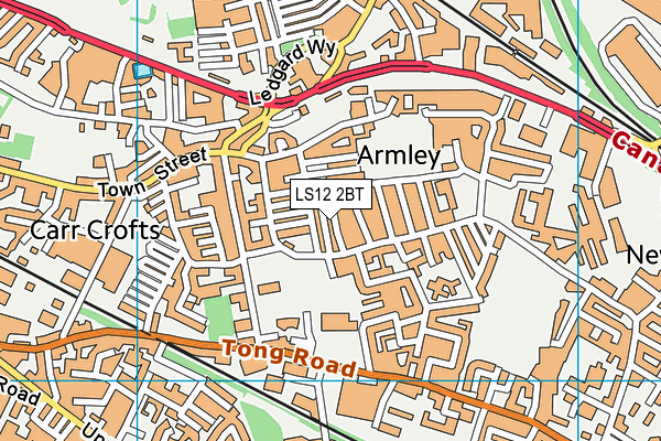 LS12 2BT map - OS VectorMap District (Ordnance Survey)