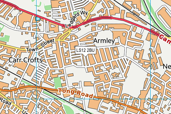 LS12 2BU map - OS VectorMap District (Ordnance Survey)