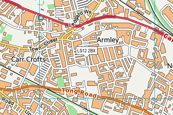 LS12 2BX map - OS VectorMap District (Ordnance Survey)