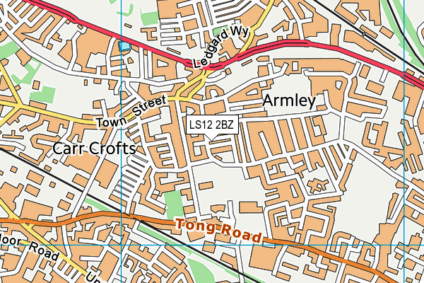 LS12 2BZ map - OS VectorMap District (Ordnance Survey)