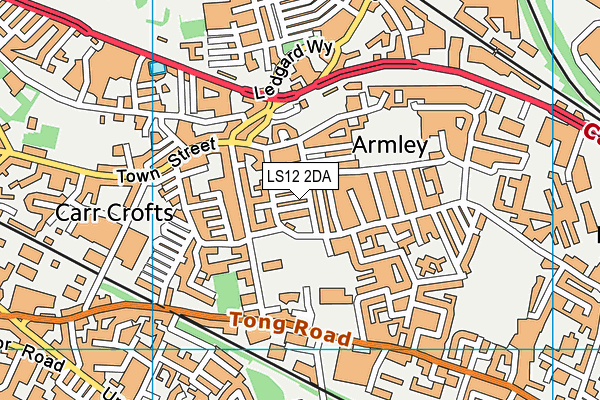 LS12 2DA map - OS VectorMap District (Ordnance Survey)