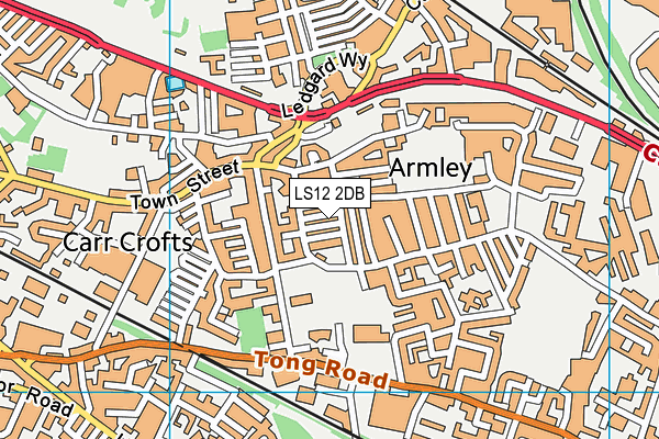 LS12 2DB map - OS VectorMap District (Ordnance Survey)