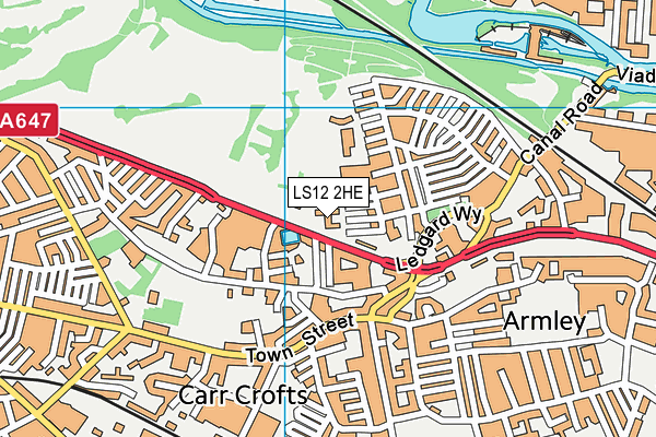 LS12 2HE map - OS VectorMap District (Ordnance Survey)