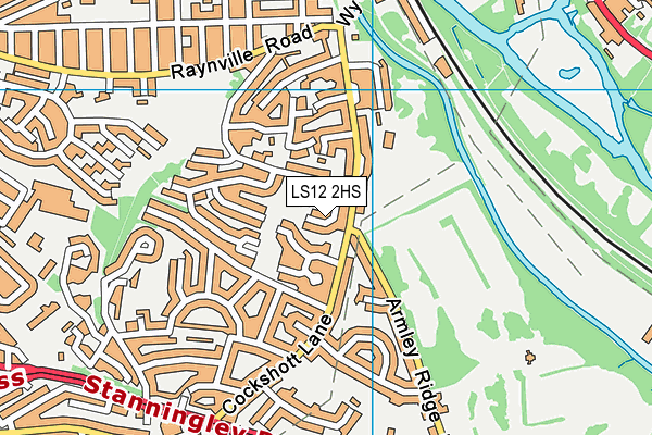 LS12 2HS map - OS VectorMap District (Ordnance Survey)