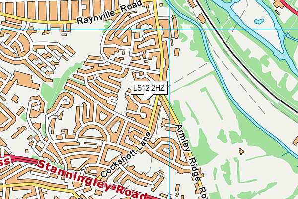 LS12 2HZ map - OS VectorMap District (Ordnance Survey)