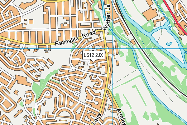 LS12 2JX map - OS VectorMap District (Ordnance Survey)