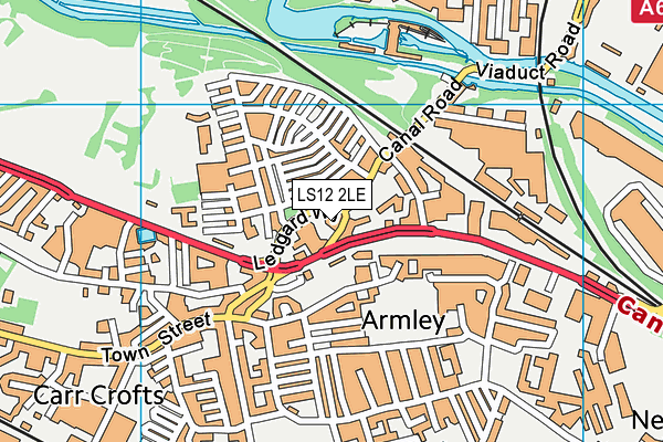 LS12 2LE map - OS VectorMap District (Ordnance Survey)