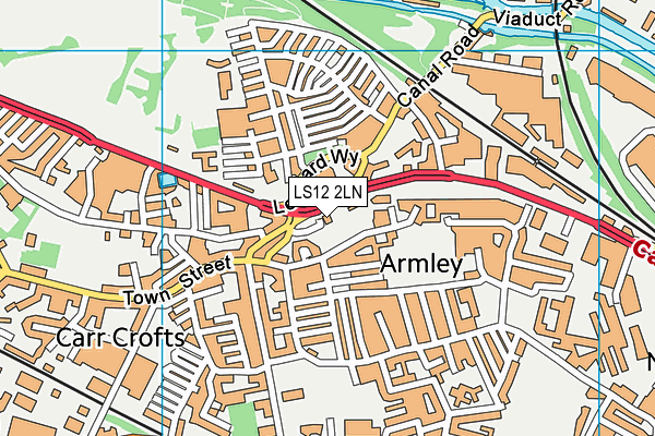 LS12 2LN map - OS VectorMap District (Ordnance Survey)