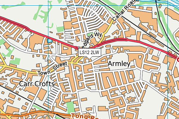 LS12 2LW map - OS VectorMap District (Ordnance Survey)