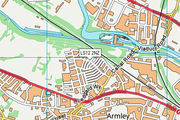 LS12 2NZ map - OS VectorMap District (Ordnance Survey)