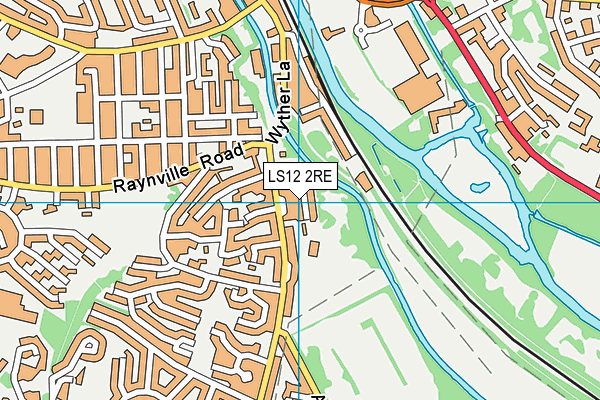 LS12 2RE map - OS VectorMap District (Ordnance Survey)